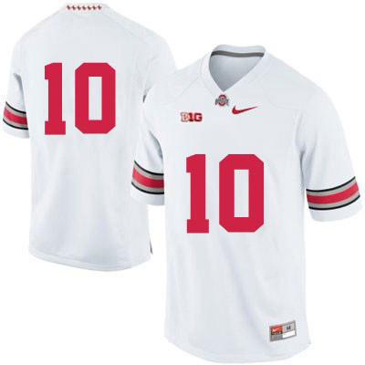 Ohio State Buckeyes Men's Only Number #10 White Authentic Nike College NCAA Stitched Football Jersey CJ19B67WG